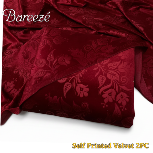 Barezze Korean Velvet 2-Pc Mahroon