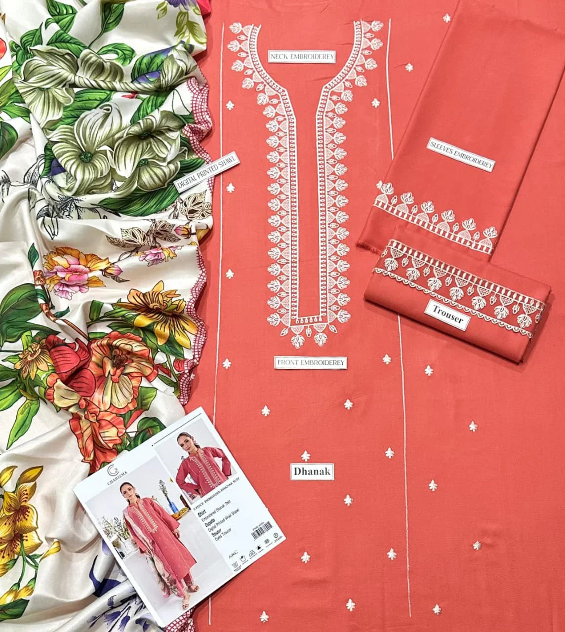 CHARIZMA DHANAK 3PC | EMBROIDERY | D#2109