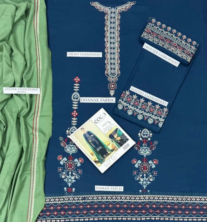 COCO DHANAK 3PC | EMBROIDERY | D#2109