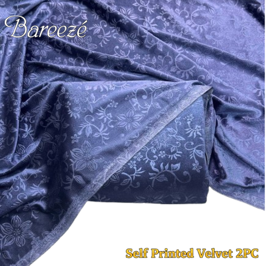 Barezze Korean Velvet 2-Pc Bluish Grey