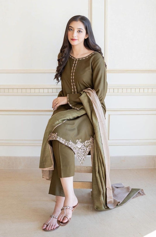 Aisling Dhanak 3Pcs Embroidered Winter Collection | AS-521
