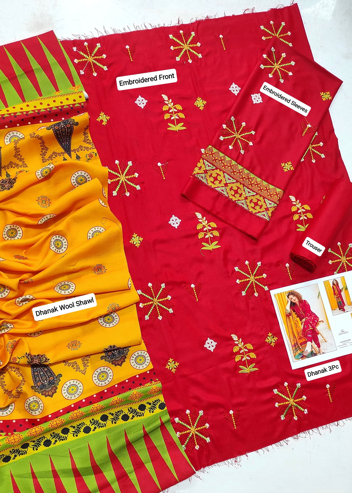 ASLING DHANAK 3PC | EMBROIDERY | D#3210