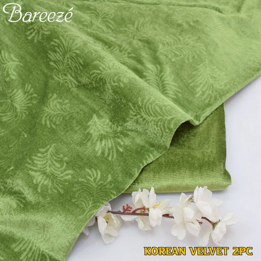 Barezze Korean Velvet 2-Pc Parrot Green