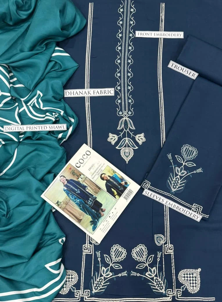 COCO DHANAK 3PC | EMBROIDERY | D#3212