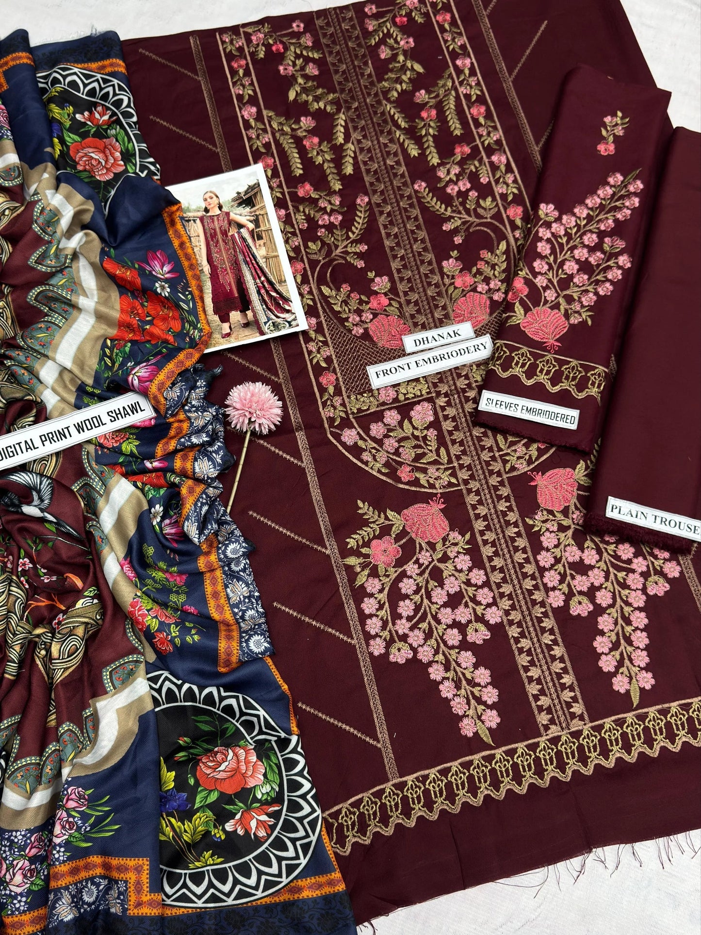 MARIA.B DHANAK 3PC | EMBROIDERY | FF#7516