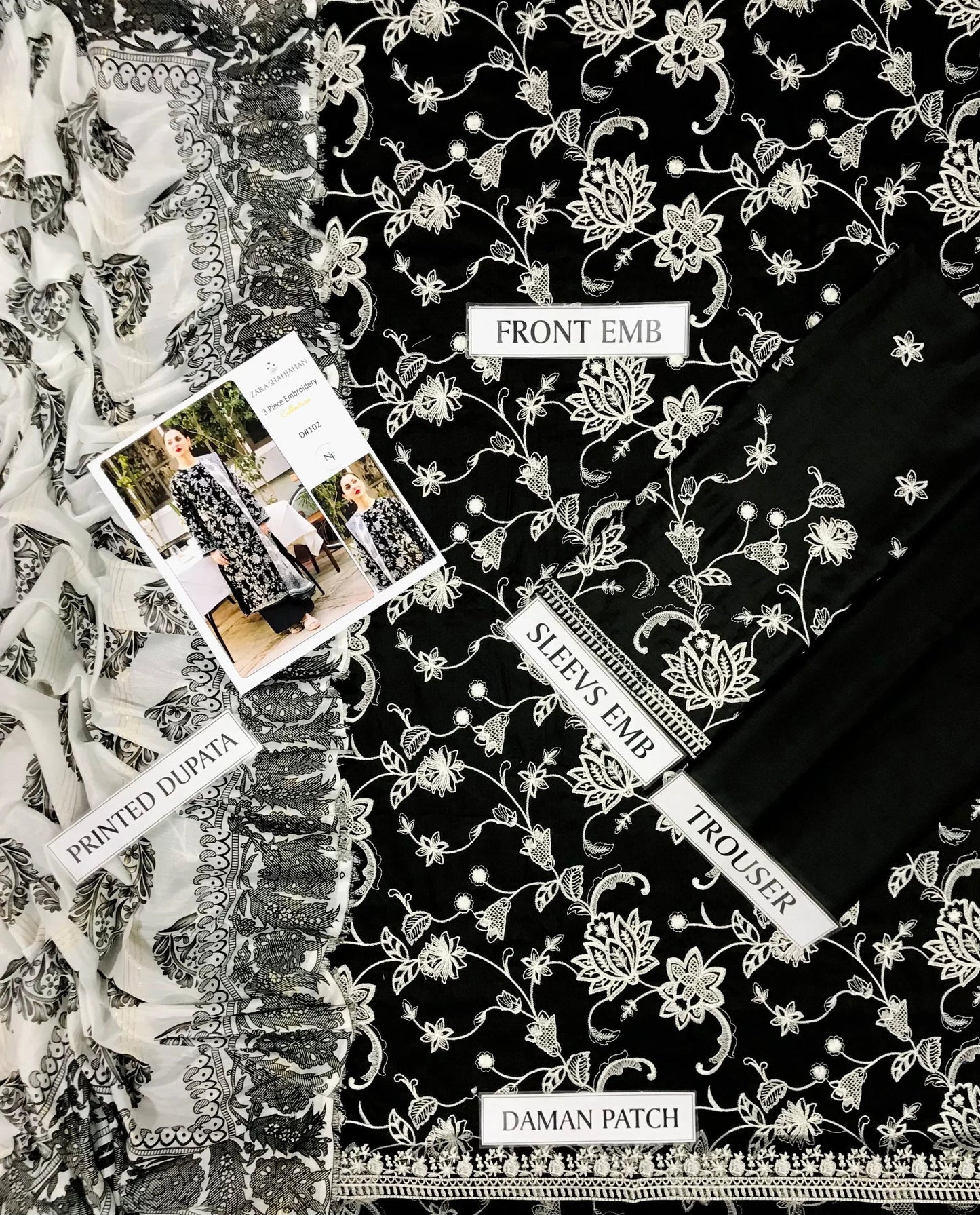 ZARA SHAHJAHAN DHANAK 3PC | EMBROIDERY | D#2521