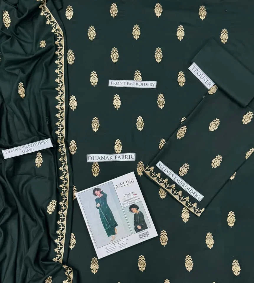 ASLING DHANAK 3PC | EMBROIDERY | D#2111
