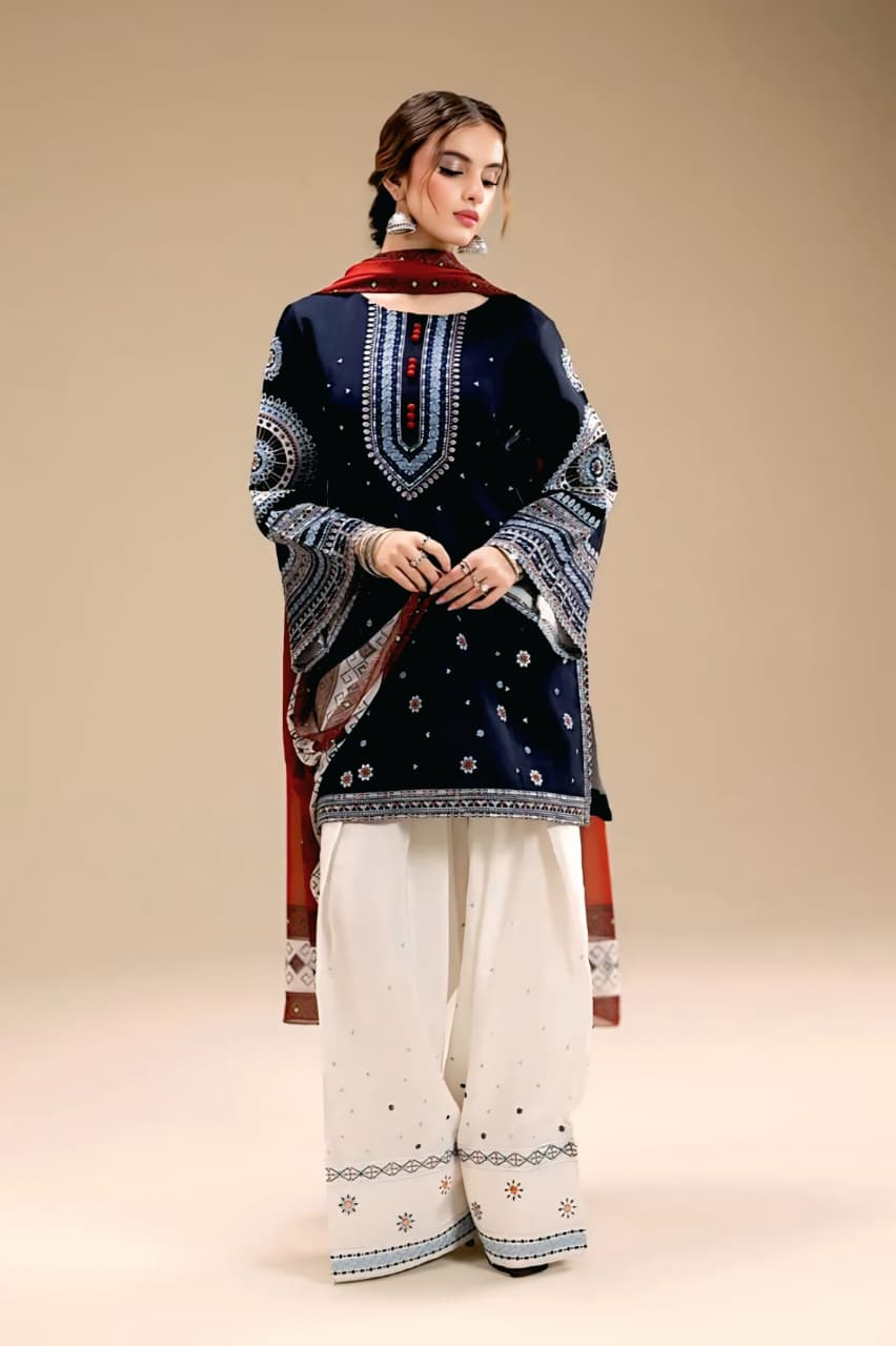 JAZMIN DHANAK 3PC | UNSTITCHED | D#3207