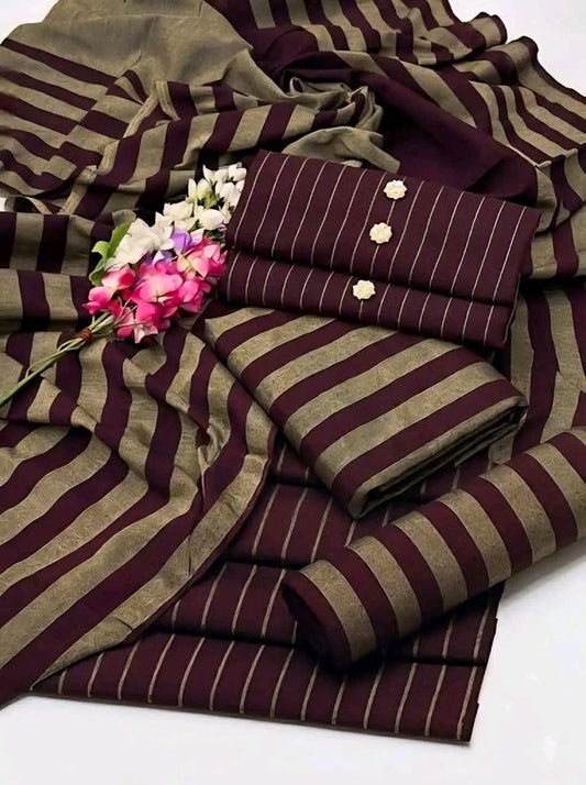 KHAADI SUSI MARINA 3-PC WINTER UNSTITCHED D-204 Mehroon