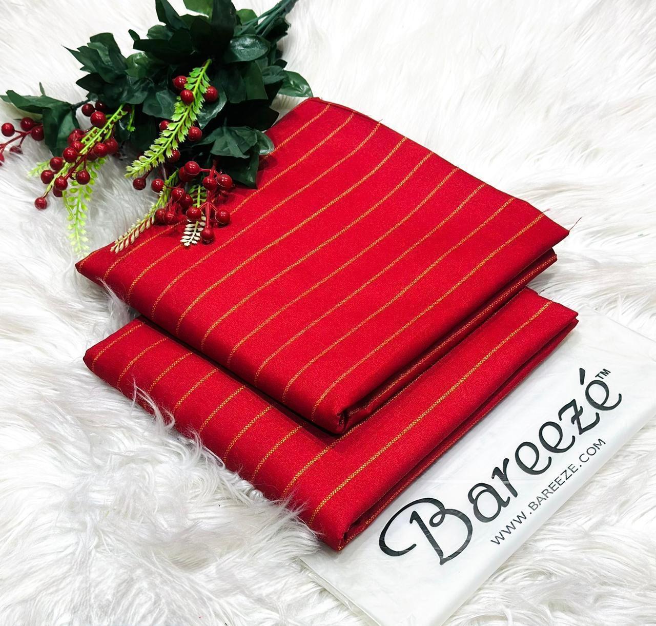 ZARI GOLD CAMBRIC  FOUR SEASON 2-PC RED